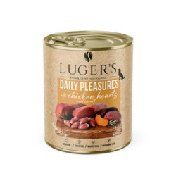 Lugers Daily Pleasures Natvoer voor Honden met Kippenharten en Wortelen 800g