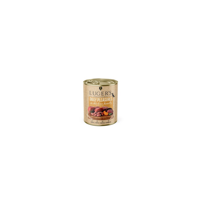 Lugers Karma mokra dla psa  Daily Pleasures z sercami z kurczaka i marchewką 800 g