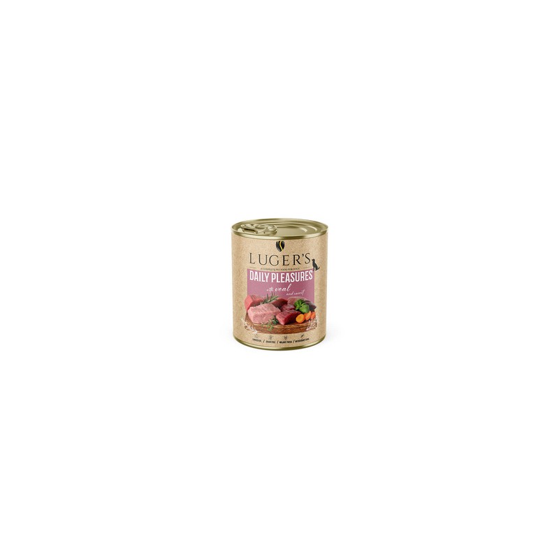 Lugers Daily Pleasures Natvoer voor Honden met Kalfsvlees en Wortelen 800 g
