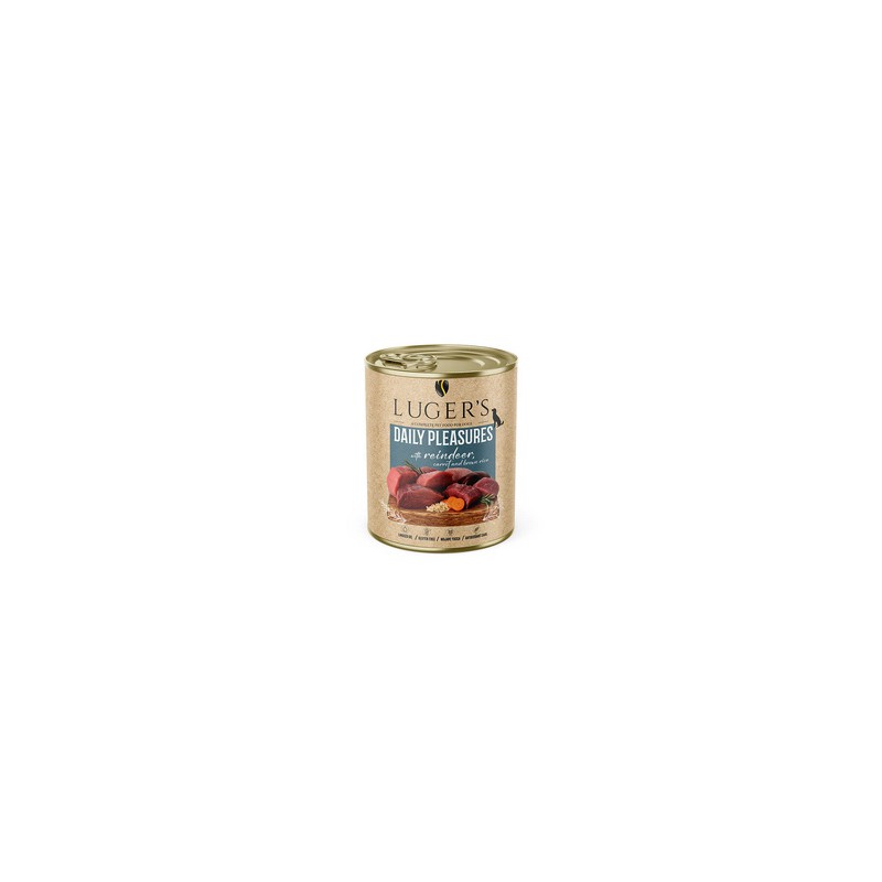 Lugers Karma mokra dla psa Daily Pleasures z reniferem, marchewką i ryżem brązowym 800 g Lugers Karma mokra dla psa Daily Pleasures z reniferem, marchewką i ryżem brązowym 800 g