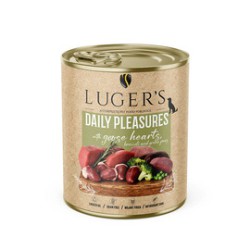 Lugers Karma mokra dla psa Daily Pleasures z sercami z gęsi, brokułem i zielonym groszkiem 800 g