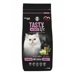 BIOFEED Tasty Cats Life Karma dla kotów, przeciwko powstawaniu kul włosowych, z królikiem 1,5 kg