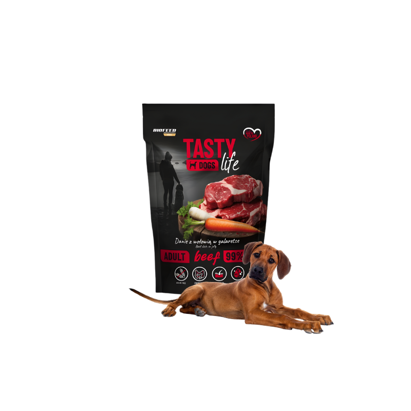 BIOFEED Tasty Dogs Life rundvlees Jelly Dish 500g
