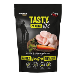 Biofeed Tasty Dogs Life met gevogelte in gelei 500g