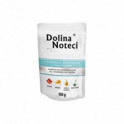 DOLINA NOTECI PREMIUM DLA MAŁYCH RAS Z CIELĘCINĄ, POMIDORAMI I MAKARONEM 100 g